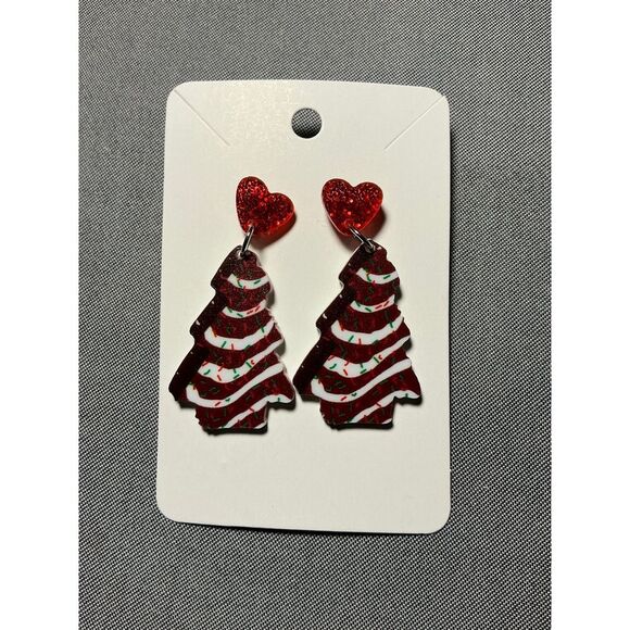 Christmas Tree‎ Cake Earrings - Picture 1 of 1
